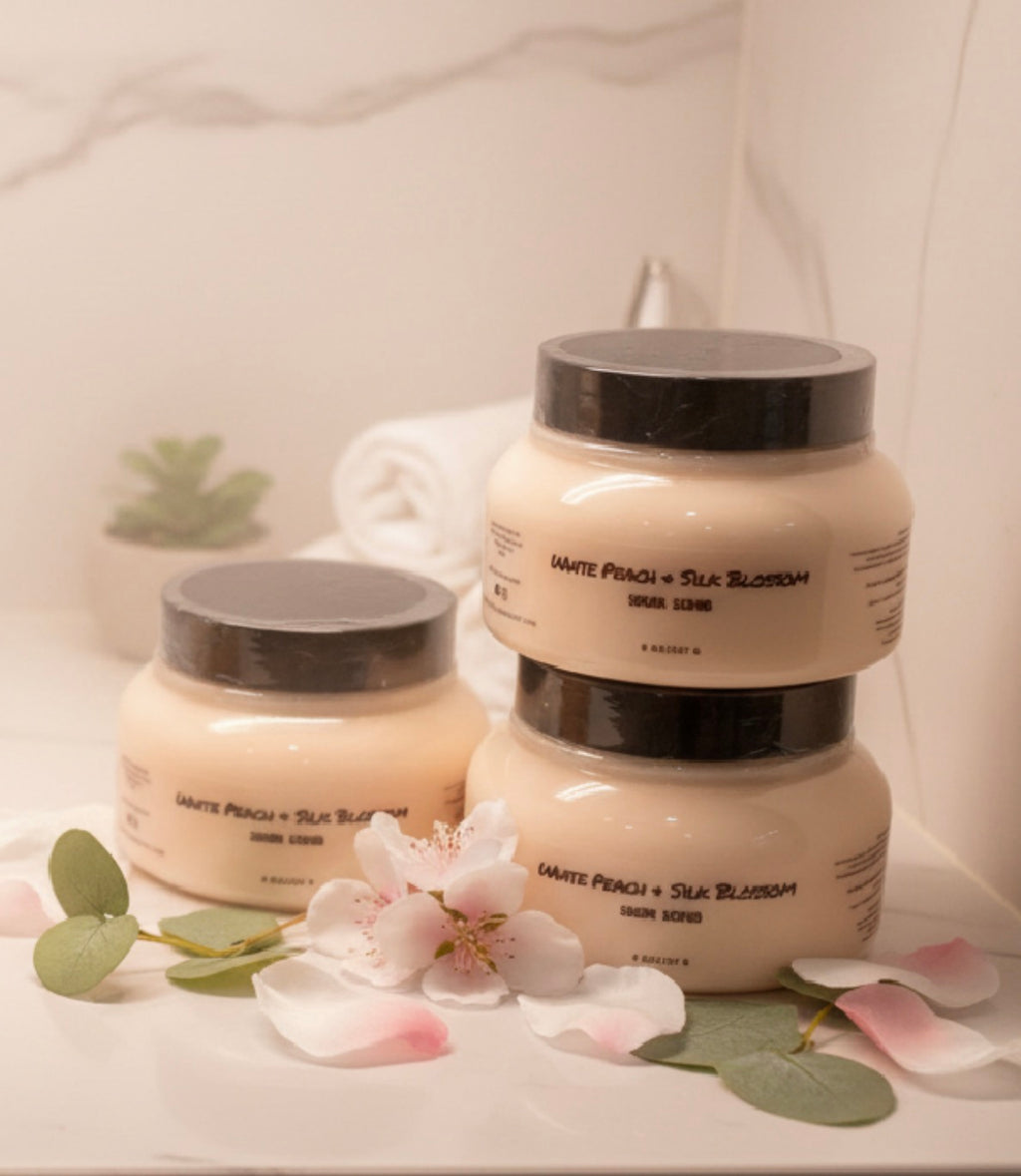 White Peach and Silk blossom Sugar scrub